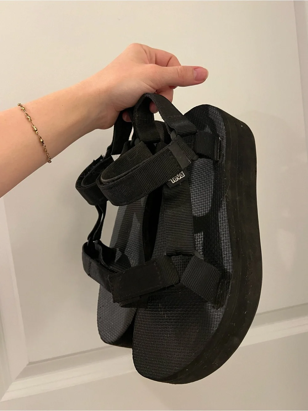 Black Teva Platform Sandals